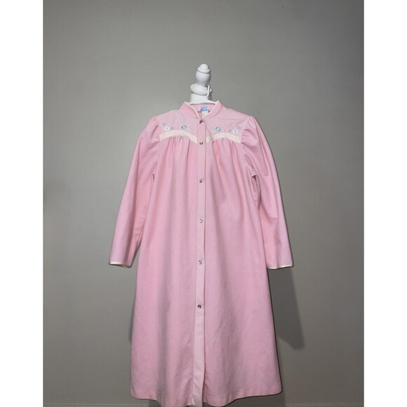Wolverine Other - Vtg 1970s Wolverine Knitting Mills Pink Fleece Housecoat Robe ILGWU Union Made